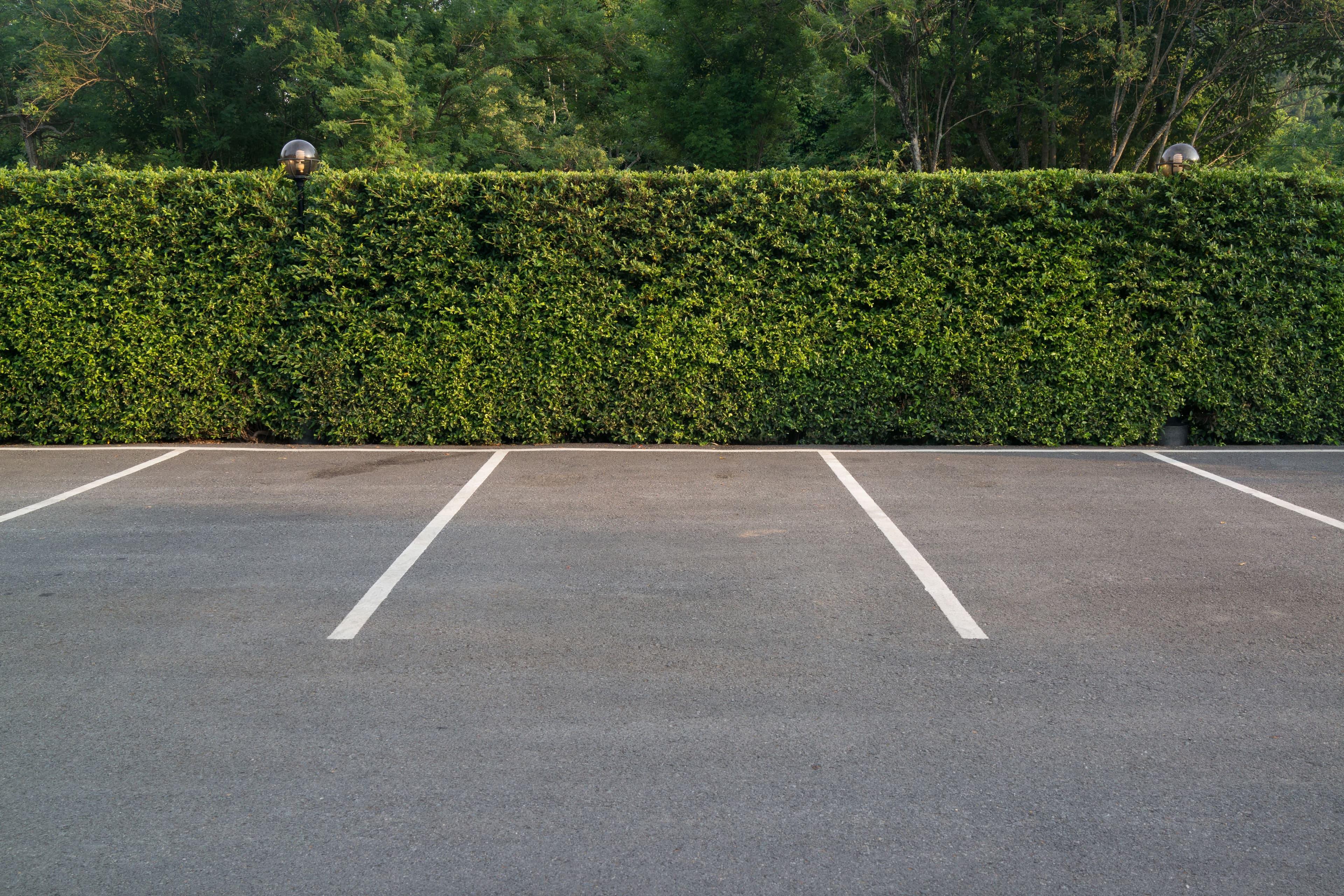 Well-maintained parking lot